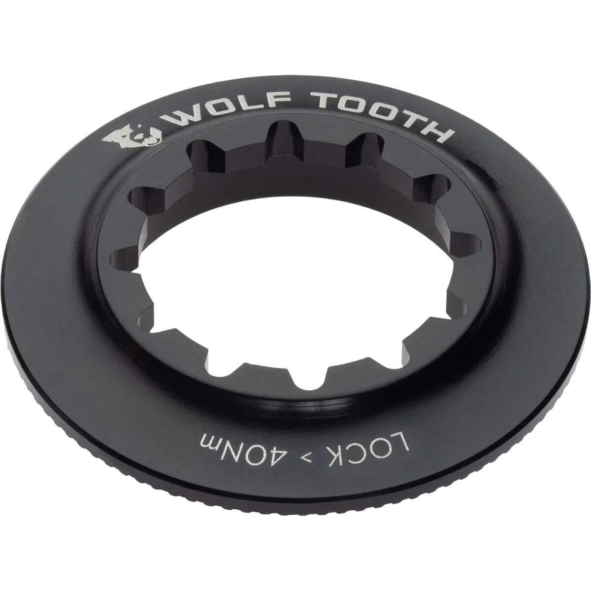 Wolf Tooth | Centrelock Rotor Lockring Internal Spline Black | Customisable Bike Accessories And Components Precision Engineered