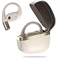 ZIHNIC True Wireless Open Ear Headphones with Mic,Bluetooth Earbuds with Earhooks,XP5 Sweatproof,Fast Charging,35Hrs Playtime,Compatible with Anyphone-Beige