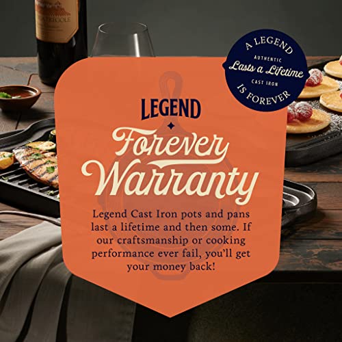 Legend Cast Iron Griddle for Gas Stovetop with Easy Grip Handles 2in