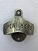 Barware Gear Wall Mounted Open Here Bottle Opener with Free Stainless Steel Mounting Screws. Pop the cap and open your Beer and Soda in Style. Wall Hung Beer Opener for Bar or Kitchen. Antique Brass