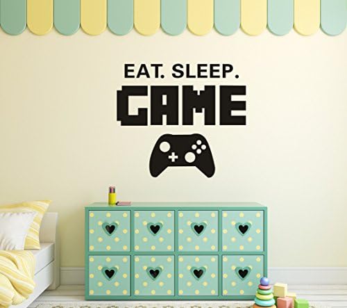 Eat Sleep Game Wall Decals Game Controller Wall Decals Cute Wall Sticker For Kids Room Wall Decals Bedroom Wall Decals Art