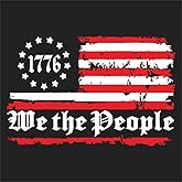 1776 We The People American Flag Decal Distressed American Flag Sticker for Cars, Trucks & Windows Patriotic Flag Decal Vinyl Bumper Sticker 5.9x3.6 inches