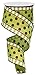 Craig Bachman Lime, Red, White Glitter Stripes & Dots Wired Edge Polyester Ribbon - 2.5