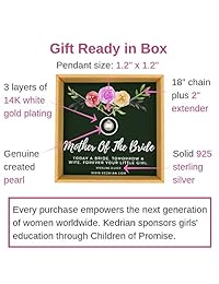 KEDRIAN - Collar de madre de la novia, plata de ley 925, perla creada, regalo de madre de la novia para mujeres, regalo de madre de la novia, regalo de madre de la novia de la hija, día de la madre