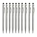 Stylus Pen, UROPHYLLA Stylus Pens for Touch Screens, 2 in 1 Capacitive Stylus Ballpoint Pen Stylus for iPad, Tablet, iPhone, Kindle, Samsung and Other Touch Screen Devices (Silver-10Pack)