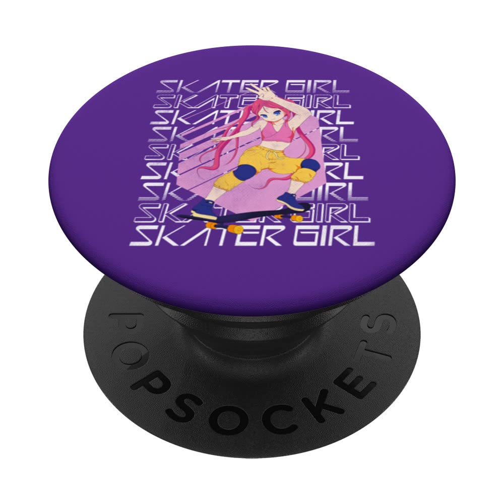 Skater Girls Anime Japan Street Aesthetic Skate Skateboard PopSockets Swappable PopGrip