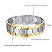 JFUME Magnetic Bracelets for Men, 18K Gold Plated with Silver Double Row Magnets with Link Remove Tool 8.5