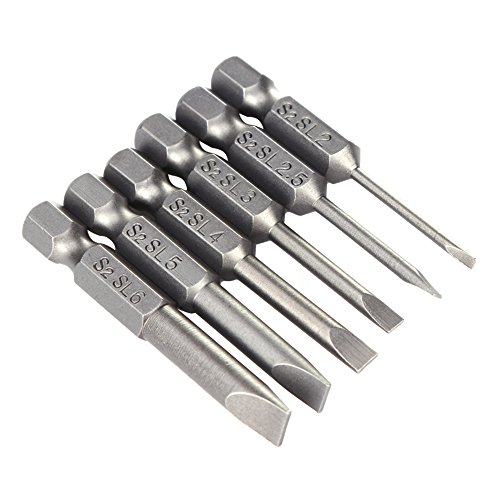 Click Here to See More Images Whitelotous 6pcs 50mm 2.0-6.0mm Flat Head Slotted Tip Screwdrivers Bits