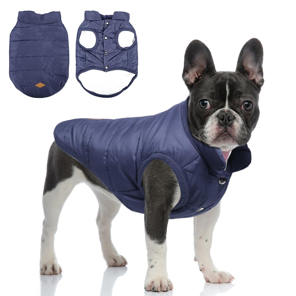 Meioro in Winter Coats for Dogs Clothes Dog Warm Winter Lined Coat French Bulldog Pug Dog Clothes Vest