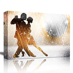 Tango Dancers on a Shiny Studio Background - Canvas Art Home Art - 12x18 inches