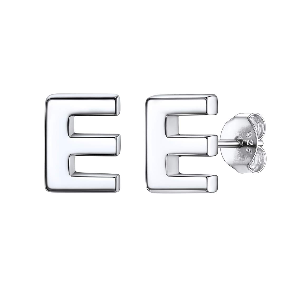 ChicSilver Initial E Stud Earrings for Women Sterling Silver Minimalist Jewelry Monogram Name Earring Hypoallergenic — image 1