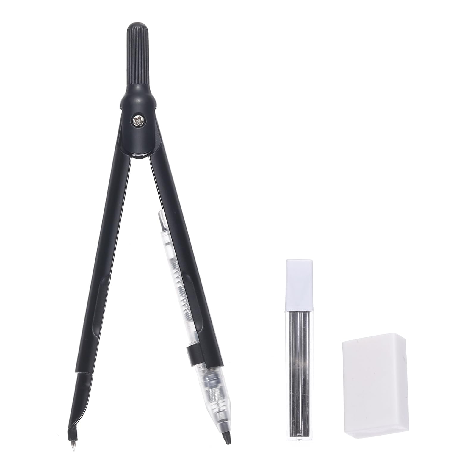 M&G Compass for Geometry, Metal Compass with Extra Leads and Eraser Geometry Math Drafting Drawing Measuring Tools for Classroom Office Supplies, Black