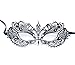 Signstek Venetian Luxury Style Metal Filigree Princess Masquerade Mask, Black