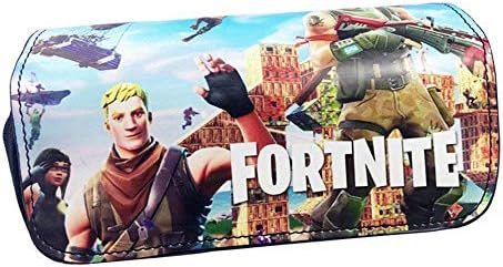 Honglee Fortnite Pencil Case, Fortnite Battle Royale Pencil Case Pencil Pouch Bag Case Canvas Organizer Cosmetic with Two Large Pockets for Boys, Girls, Teens, Adults (Sky Blue)