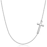 Rnivida 925 Sterling Silver Sideways Cross Pendant Necklace for Women