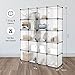 LANGRIA 20 Cubby Wardrobe Closet System Cube Organizer Plastic Storage Cubes Drawer Unit, DIY Modular Bookcase Cabinet with Translucent Design for Clothes, Shoes, Toys (White)