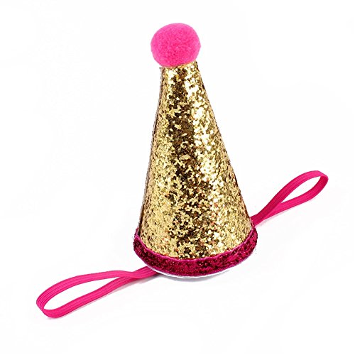 Stock Show Pet Cute Birthday Party Cone Hat and Bow tie Collar Set with Adjustable Headband and