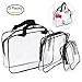 Pretty See Clear PVC Cosmetic Bags Makeup Bags Waterproof Travel Toiletry Cases Storage Bag with Zipper and Handle, Set of 3