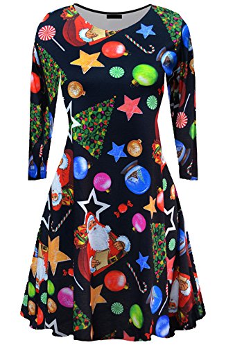 Womens Christmas Dresses Ladies Long Sleeve Olaf Santa Novelty Stocking |  Desertcart Aruba