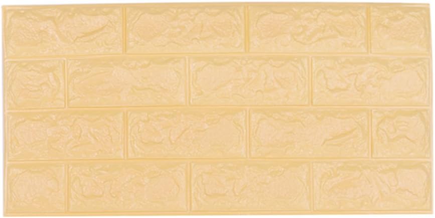 Avelaiva 3D Brick Pattern Wallpaper, Self-adhesive Modern Wall Ceramic Tile, Waterproof Eco-friendly PE Foam Wall Sticker, DIY TV Background Kitchen Bedroom Living Room Office Décor, 70×31cm (28×12.2 inch) (Beige)
