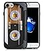 Case for iPhone 7,Funny Vintage 80s Music Cassette Tape Retro iPhone 7 Case (TPU Black)