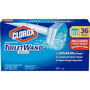 Image of Clorox ToiletWand Disposable Toilet Cleaning System - ToiletWand, Storage Caddy and 36 Disinfecting ToiletWand Refill Heads