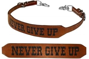 Showman Never Give up Branded Stamped Horse Size Leather Wither Strap Adusts 27"-24"