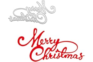 KASHOER Merry Christmas Word Metal Die Cuts,Merry Christmas Stencils for DIY Scrapbooking Cards Photo Album Decorative Embossing Paper Dies for Scrapbooking Card Making (Merry Christmas C)