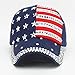 Women Sparkle Rhinestone USA Patriotic American Flag Baseball Cap Hat 4th July Summer Sun Cap Navy