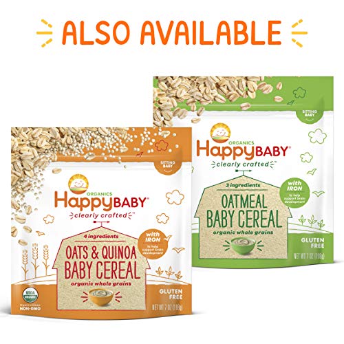 Happy Baby Organics Clearly Crafted Stage 2 Baby Food, Apples, Blueberries and Oats, 4 Ounce (8 Count)