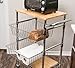 Internet's Best 3-Tier Kitchen Cart with Wire Baskets - Kitchen Island Trolley with Locking Wheels - Removable Cutting Board - 2 Sliding Wire Baskets for Cooking Utensils or Food Storage