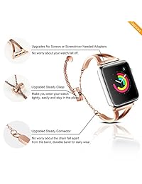 Para Apple Watch pulsera correas, M, Rosa dorada (38 mm Rose Gold)