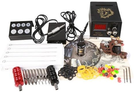 Professional Complete Tattoo Kit 1 Top Machine Gun 1 30ml black Color Ink 50 Needles Power Supply