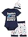Auggle 3PCS Baby Boys' Daddy's New Fishing Buddy Outfit Set Short Sleeve Bodysuit (3-6 Months) Blue …