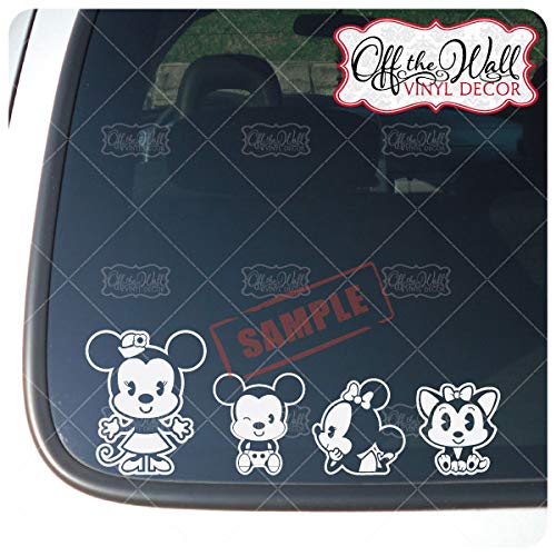 Customize-able Mickey & Minnie Cutie Family Vehicle Car Truck Decal Stickers [WHITE ONLY] - Thumbnail 3