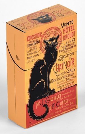 FRENCH VINTAGE METAL CIGARETTE BOX THE BLACK CAT TOUR BY SALIS