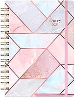 Eono by Amazon - Diary 2021 Week to View Planner A5, 12 Month Planner with Pink Hardcover, Monthly Tabs and Expandable...