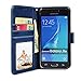 UrSpeedtekLive J3 (2016) Case, Galaxy Express Prime/Amp Prime Case, Luxury PU Leather Wallet Case Cover w/Strap Card Slots Flip Magnetic Closer & Kickstand for Samsung Galaxy J3 (2016) - Dark Blue