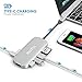 USB C Hub, HooToo USB C Adapter with 100W Type C Power Delivery, HDMI Output, Card Reader, 3 USB 3.0 Ports for MacBook Pro and Windows Type C Laptop - Silver