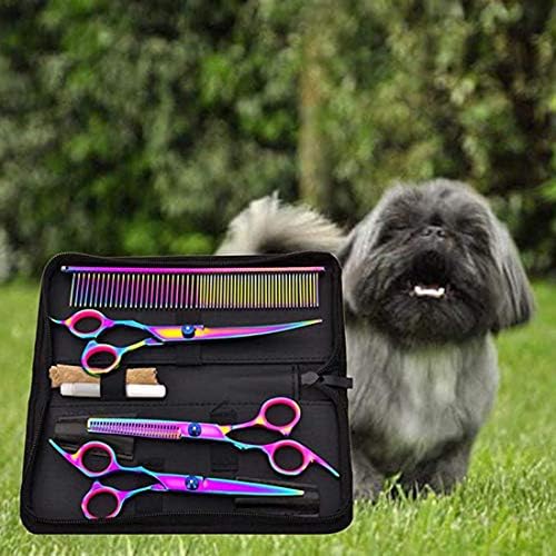 ELECDON Dog Grooming Scissors Set Colorful Pet Scissors Set Pet