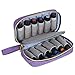 LUXJA Essential Oil Carrying Case - Holds 12 Bottles (5ml-15ml, Including Roller Bottles), Portable Organizer for Essential Oil and Accessories (Bag Only), Purple