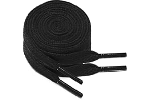 Polar Rabbit 2 Pairs Flat Shoe Laces for Sneakers 5/16" Wide Athletic Shoelaces Boot Strings in 24"-79" for Kids Adults