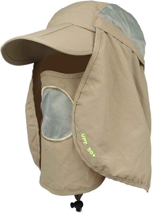 Auf Hat UV Protect Nylon for Camping Fishing - Khaki