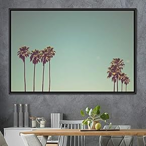 signwin Framed Canvas Wall Art Palm Tree Colorful...