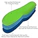 Dr. Foot's Plantar Fasciitis Insoles - Arch Support Shoe Inserts for Flat Feet, Foot & Heel Pain and Over-Pronation, Diabetic Anti-Sweat Foam for Comfort & Relief - L Blue&Green