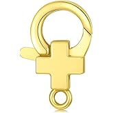 14K Yellow Gold Jewelry Clasp Necklace Extender Clasp Bracelet Extension Connector for DIY Necklace Bracelet Anklet Jewelry Making, 14K Gold Clasp for DIY Jewelry Making (Style 6)