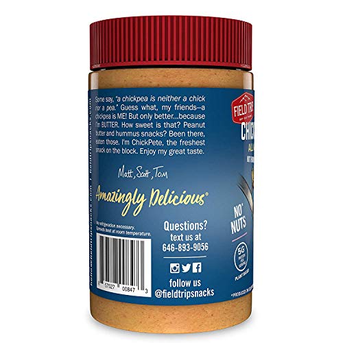 Field Trip Chickpea Butter | Healthy Vegan Snacks, Gluten Free, Non GMO Ingredients, All Natural Creamy Peanut Butter Substitute, Nut and Soy Free | Classic | 16oz Jar