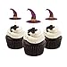 witch hat Halloween Cupcake Topper 12 pieces per Pack Decoration Cake glitter Foamy