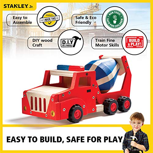 Stanley Jr.. - Cement Mixer Truck Kit, Large Wood Building Kits Ages 5+ (K097-Sy)