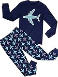 Babypajama Airplane Little Boys' Cartoon Pattern Long Sleeve Pajama Set 2 Piece T-Shirt & Pants Green Size 6 Years
